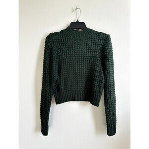 ASTR The Label women's Cropped sweater Mock Neck long sleeve in Pine Size S